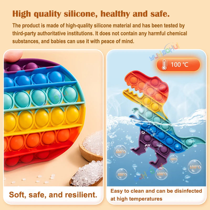 Arco Iris Pop Push Bubblle Fidget juguetes antiestrés para niños adultos juguetes sensoriales de necesidades especiales juguetes interactivos para niños