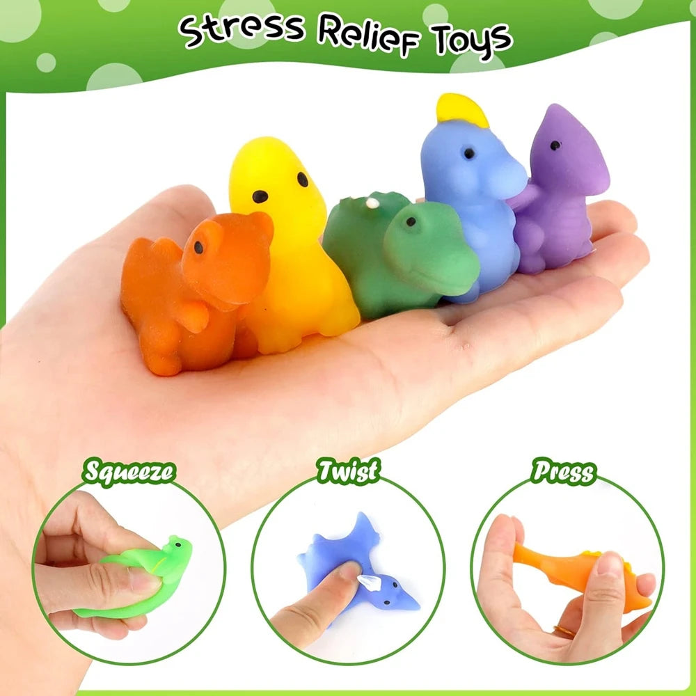 12/36 Uds Mochi juguetes blandos Kawaii recuerdos de fiesta Mini juguetes Fidget dinosaurio Animal alivio del estrés Squishies para el premio en el aula Gif