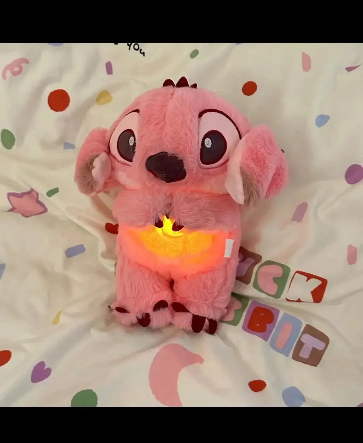 Muñeco de peluche Kawaii Stitch para bebé, compañero para dormir, sonido relajante, Musical Kawaii con bolsa de aire y muñeca ligera, juguetes para respirar, regalos