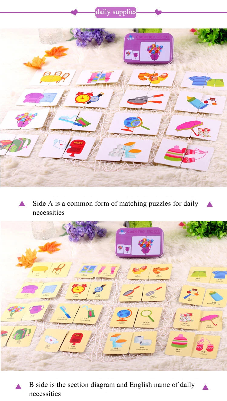 Rompecabezas para bebés, juguetes educativos Montessori, juegos de rompecabezas 3D de madera, caja de hierro, rompecabezas para niños, rompecabezas de madera para niños de 2 a 3 a 4 años