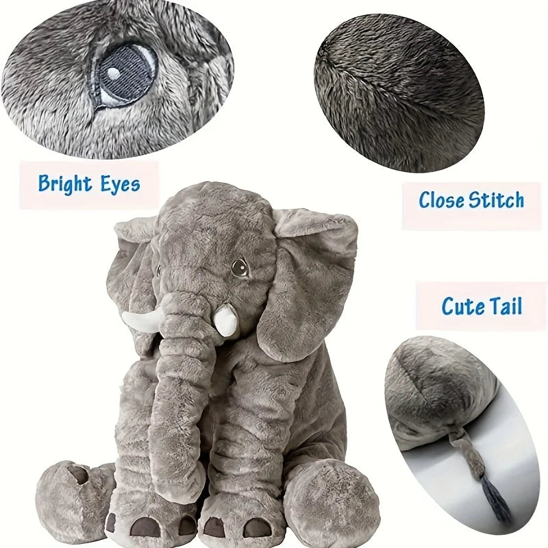 Elefante suave de 40cm, juguetes de peluche, elefante bonito, almohada para dormir para bebé, animales de peluche, los mejores regalos para decoración de habitación de cumpleaños para niños