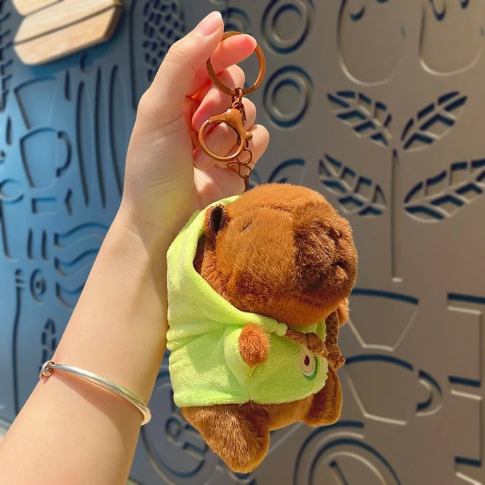 Lindo juguete de peluche de capibara de tamaño pequeño con alas Sudadera con capucha simulación muñeco de capibara juguete esponjoso regalos de cumpleaños