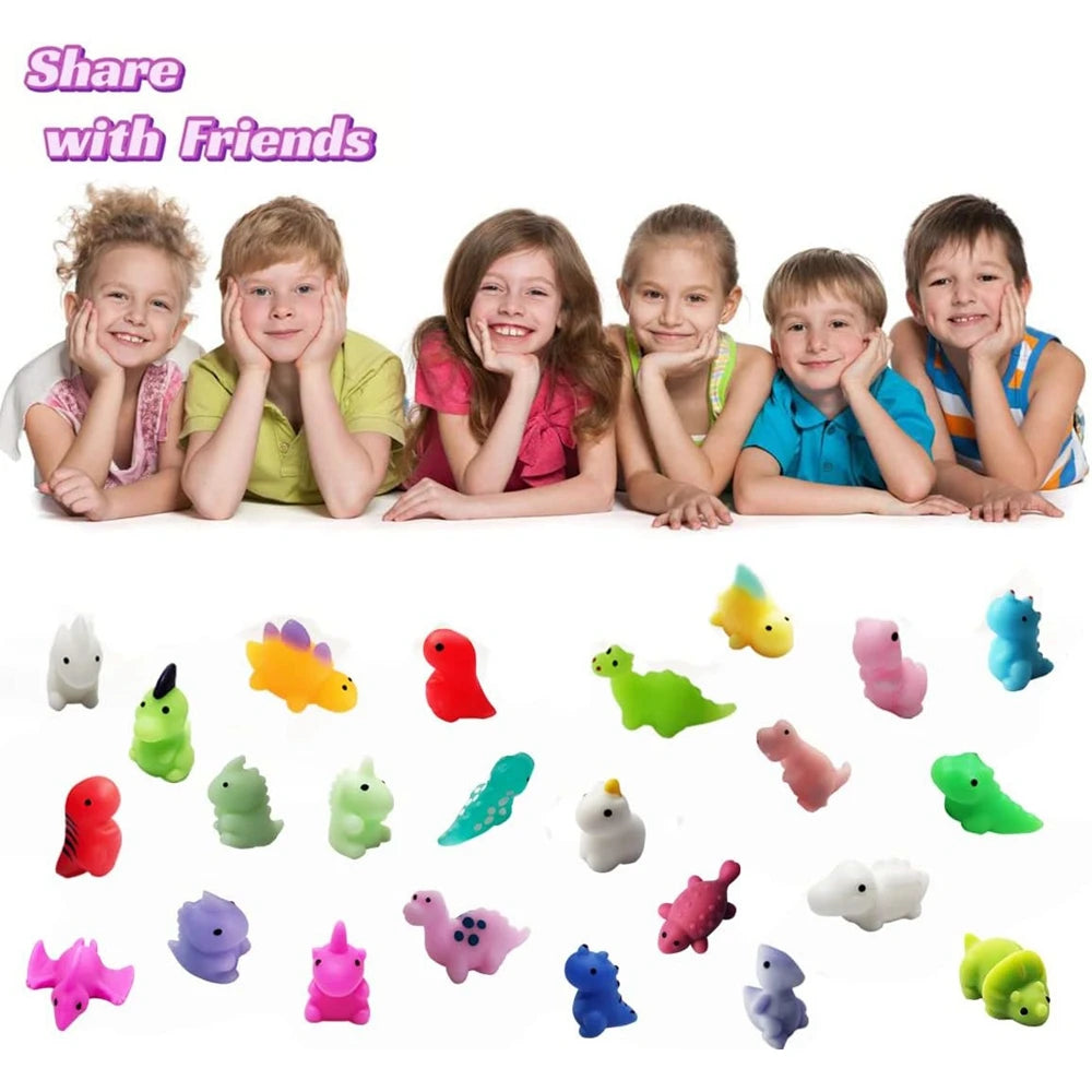 12/36 Uds Mochi juguetes blandos Kawaii recuerdos de fiesta Mini juguetes Fidget dinosaurio Animal alivio del estrés Squishies para el premio en el aula Gif