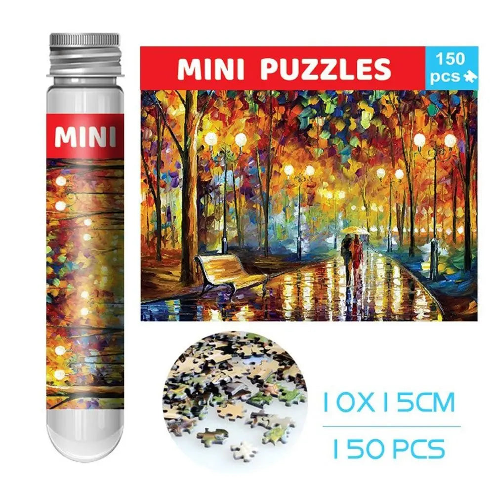Rompecabezas de pintura al óleo para adultos y niños, Mini tubo de ensayo, regalos, juguetes educativos familiares, 150 piezas por juego