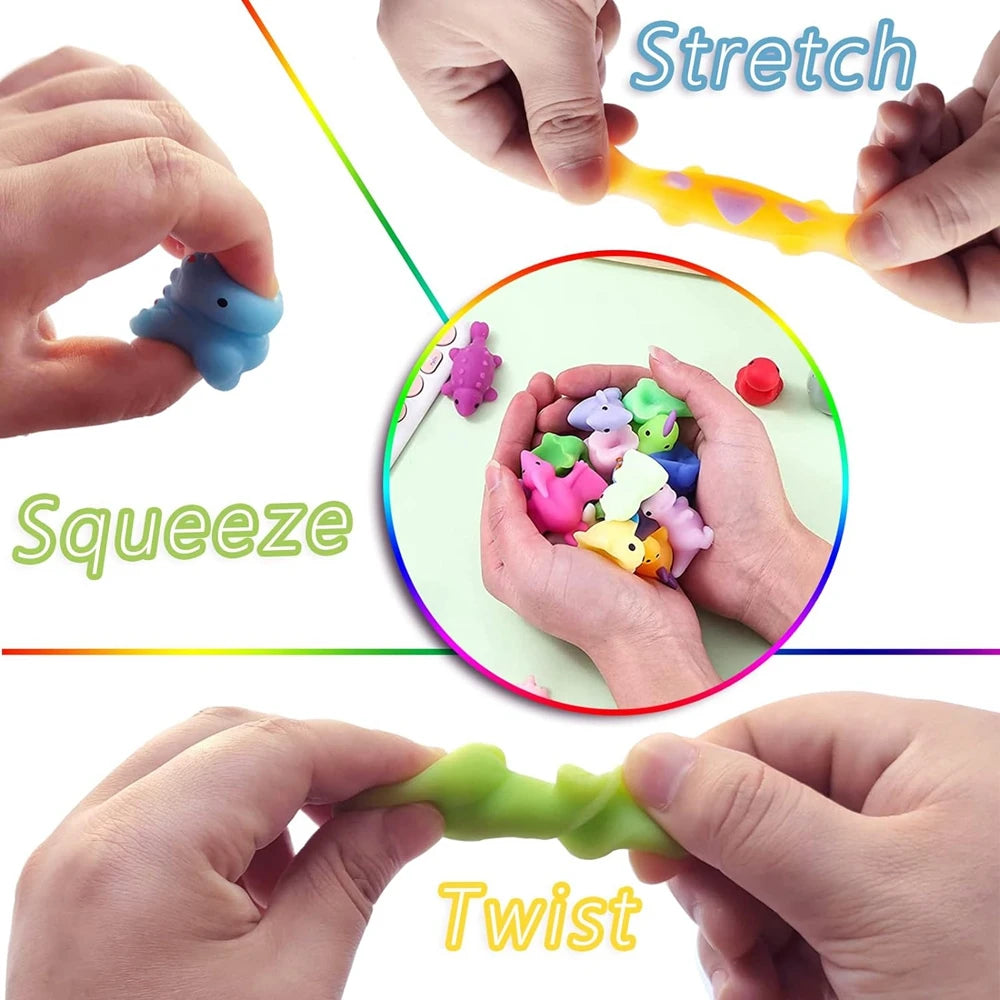 12/36 Uds Mochi juguetes blandos Kawaii recuerdos de fiesta Mini juguetes Fidget dinosaurio Animal alivio del estrés Squishies para el premio en el aula Gif