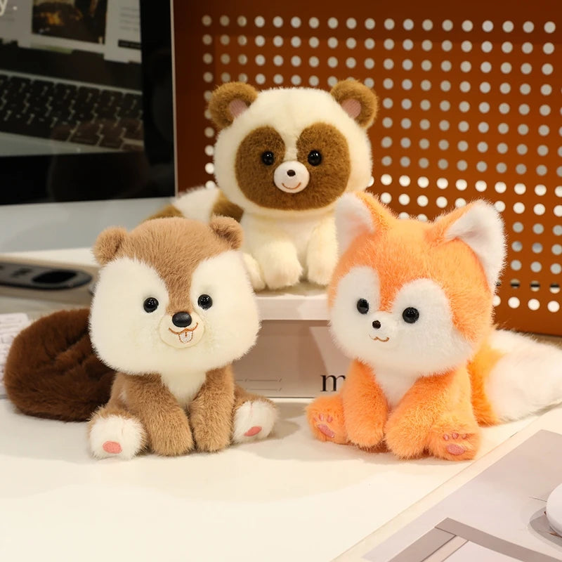 Bonitos animales sentados, Panda rojo, zorro, perezoso, gato, muñecos de peluche suaves, capibara de peluche, cerdo, juguetes para bebés, regalos para niños