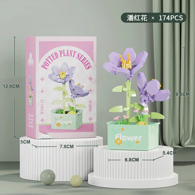 Ramo de flores Mini Diy juguetes de bloques de construcción para niños bloques para adultos Constructor Micro ladrillos conjunto de construcción regalo