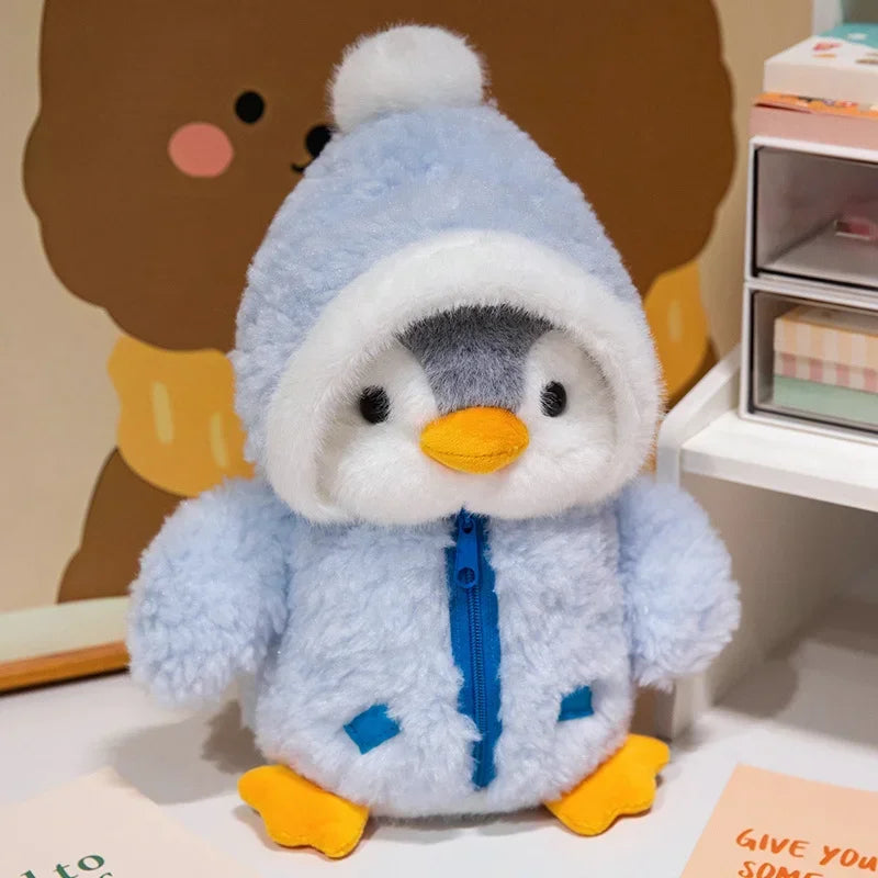 Juguete de peluche de pingüino para bebé, muñeco relajante para dormir, pingüino esponjoso, ropa, sombreros, almohada de Animal de peluche, regalo de cumpleaños, nuevo
