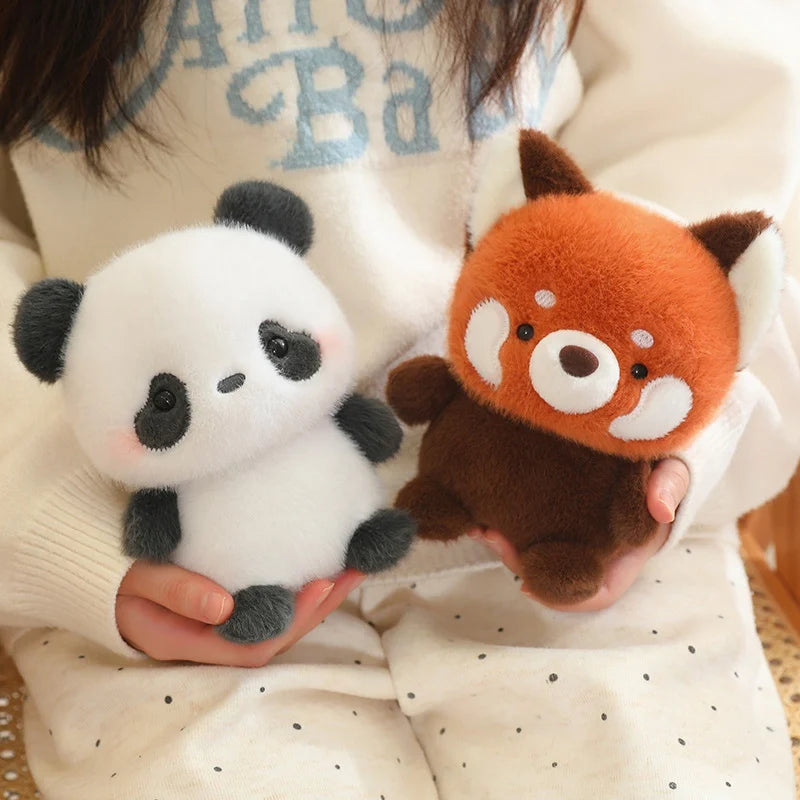 Bonitos animales sentados, Panda rojo, zorro, perezoso, gato, muñecos de peluche suaves, capibara de peluche, cerdo, juguetes para bebés, regalos para niños