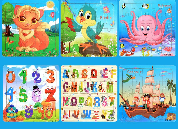 Nuevo Rompecabezas 3d de madera de 20 piezas, rompecabezas de vehículo de animales de dibujos animados, juguetes educativos Montessori para niños, bebés de 1, 2, 3 años