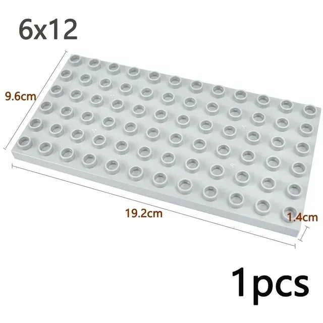 Placa base Duploes de gran tamaño, placas de montaje de ladrillos de 16x16 puntos, partículas grandes, figuras clásicas de animales, bloques de construcción, juguetes para niños