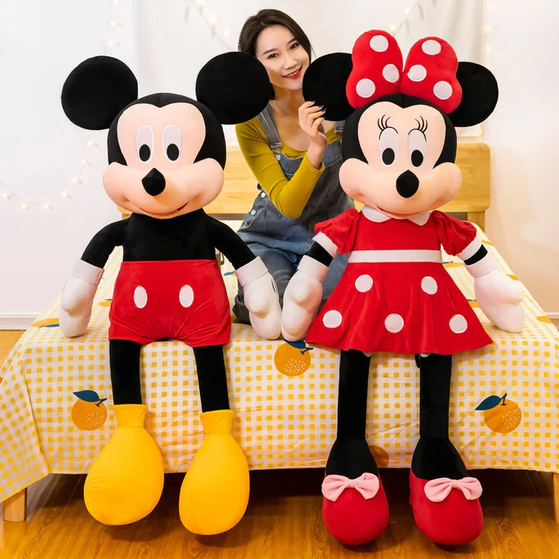 35cm Mickey Mouse juguetes de peluche Kawaii Anime Mickey Minnie relleno modelos de peluche decoración muñecas para niños regalo de cumpleaños