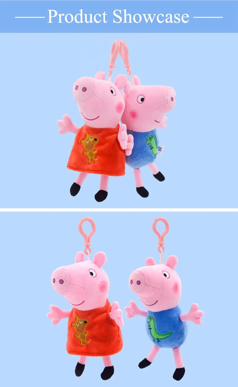 19cm Original Peppa Pig juguetes de peluche George Eddie Bear Mr dinosaurio figura de Anime juguetes de peluche niños juguete de regalo de Navidad