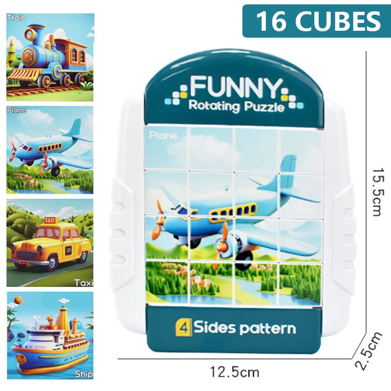 Rompecabezas giratorio 4 en 1 para niños Fidget Toys 3 4 5 6 7 8 años 4 rompecabezas en 1 habilidades motoras finas, regalo para niños y niñas mayores de 3 años