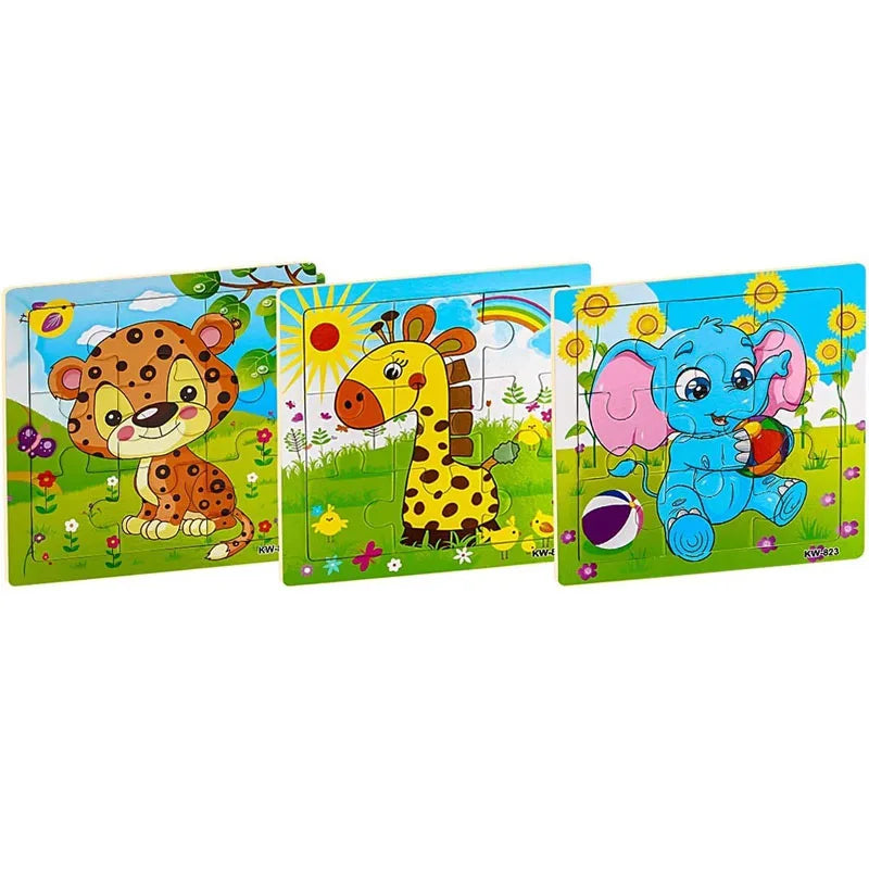 Rompecabezas de madera para niños de 2, 3, 4 y 5 años, juguetes para niños, juego de juguetes educativos para preescolar, rompecabezas de animales para niños y niñas, 9/16