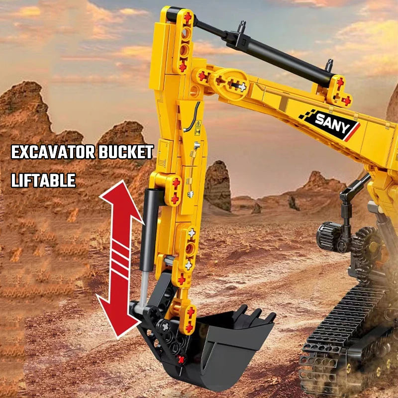 SEMBO BLOCK 1022 Uds. Modelos de excavadora, bloques de construcción MOC City, vehículo de ingeniería de construcción, ladrillos, juguetes educativos, regalo para niños