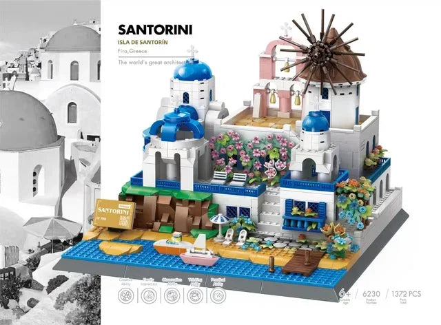 MOC arquitectura de fama mundial Edificio casa de ópera bloques de construcción Villa Savoye puente torre juguete niños cumpleaños regalo de Navidad