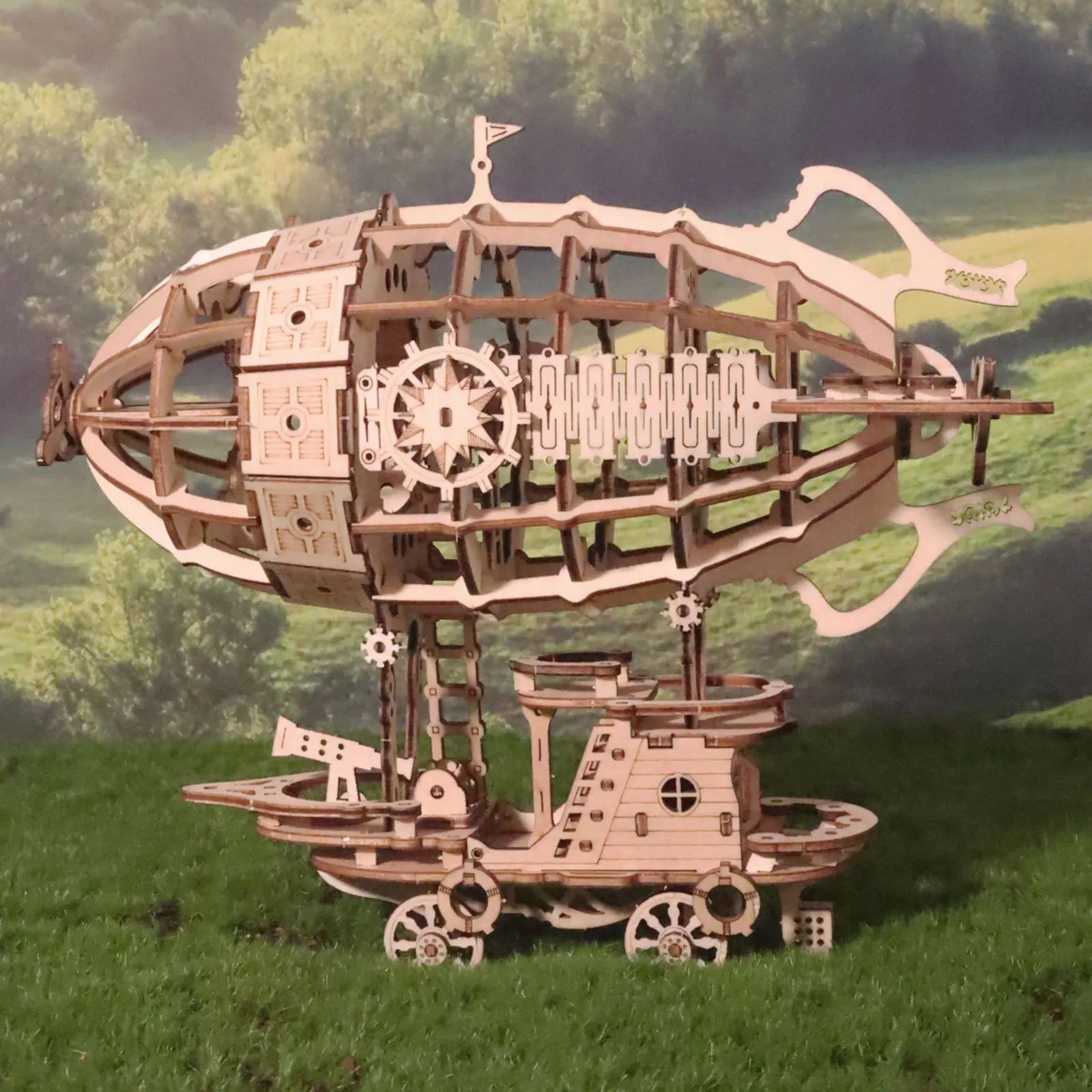 Rompecabezas de madera 3D, kits de modelos de dirigible para adultos, Kit de construcción de modelos, rompecabezas para adultos para construir artesanías mecánicas