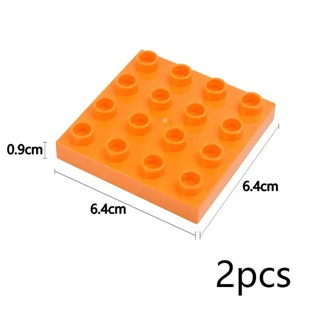 Placa base Duploes de gran tamaño, placas de montaje de ladrillos de 16x16 puntos, partículas grandes, figuras clásicas de animales, bloques de construcción, juguetes para niños