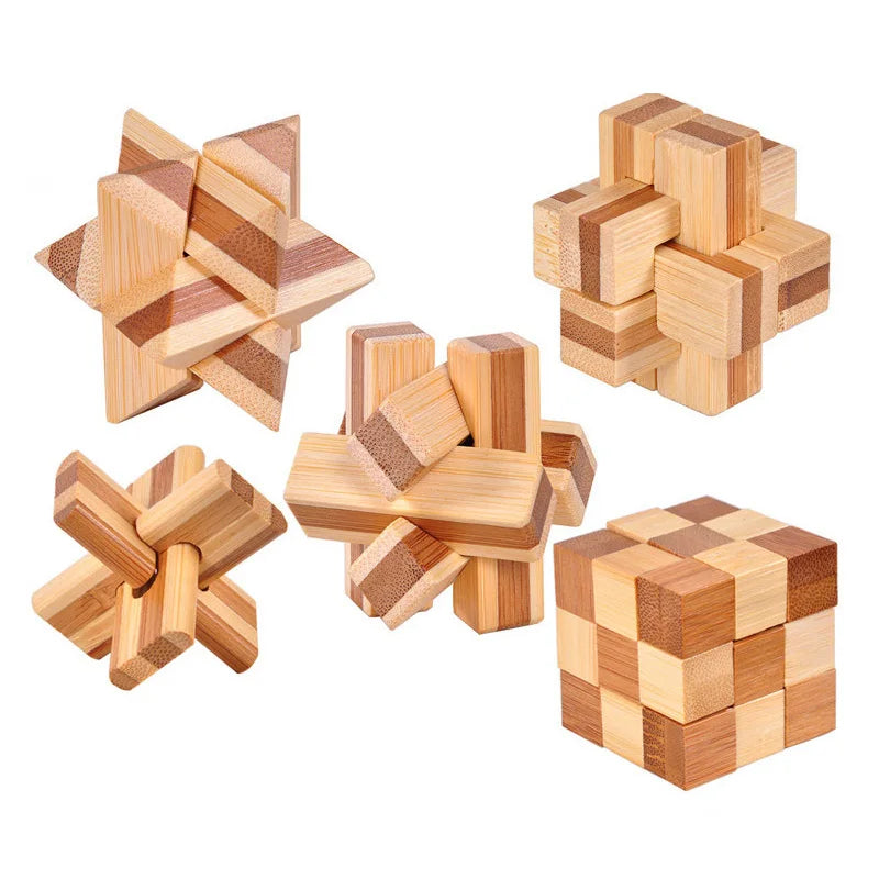 Kong Ming Lock de madera Lu Ban Lock IQ rompecabezas juguete educativo para niños Montessori rompecabezas 3D juego desbloquear juguetes para adultos