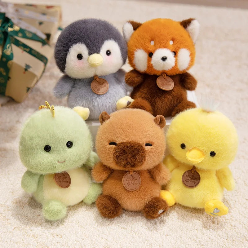 Bonitos animales sentados, Panda rojo, zorro, perezoso, gato, muñecos de peluche suaves, capibara de peluche, cerdo, juguetes para bebés, regalos para niños