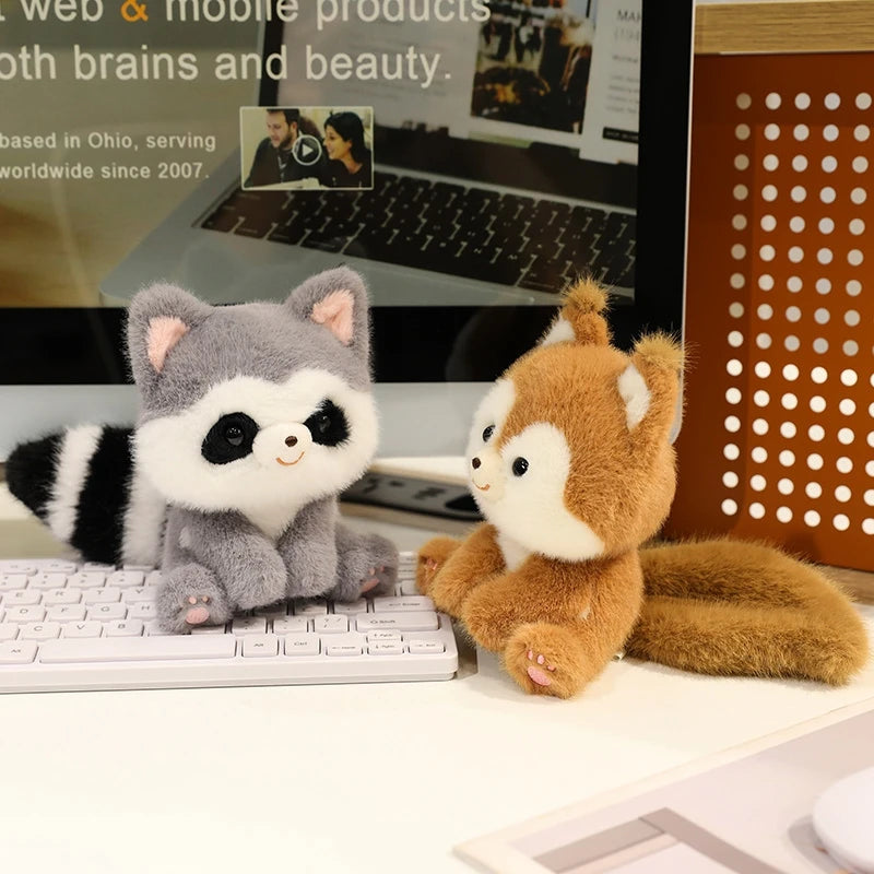 Bonitos animales sentados, Panda rojo, zorro, perezoso, gato, muñecos de peluche suaves, capibara de peluche, cerdo, juguetes para bebés, regalos para niños