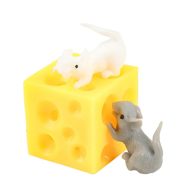 6/3 Uds. Ratón queso apretar juguete para aliviar el estrés TDAH autismo juguetes sensoriales para niños obsequios de Halloween favores de fiesta