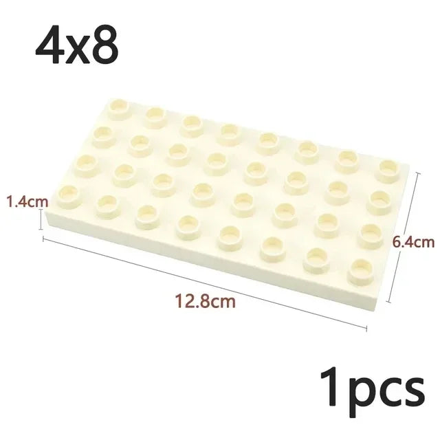 Placa base Duploes de gran tamaño, placas de montaje de ladrillos de 16x16 puntos, partículas grandes, figuras clásicas de animales, bloques de construcción, juguetes para niños