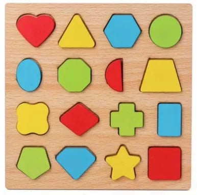 Rompecabezas Montessori de formas múltiples, rompecabezas de madera, juguete, tablero de agarre geométrico, clasificador de colores de formas educativas para bebés y niños de 1 2 3 Y
