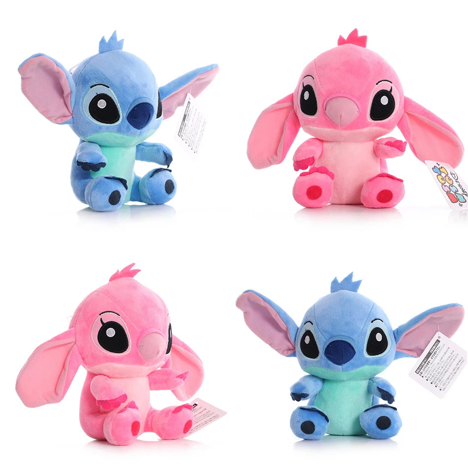 Muñecos de peluche de punto azul y rosa de dibujos animados de Disney, juguetes de Anime Lilo y Stitch de 20CM, juguetes de peluche Stich, regalos de navidad para niños