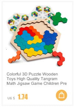 Rompecabezas 3D Montessori de 30 piezas económico, rompecabezas de madera con animales de dibujos animados, juego de mesa, juguetes educativos para niños, regalos