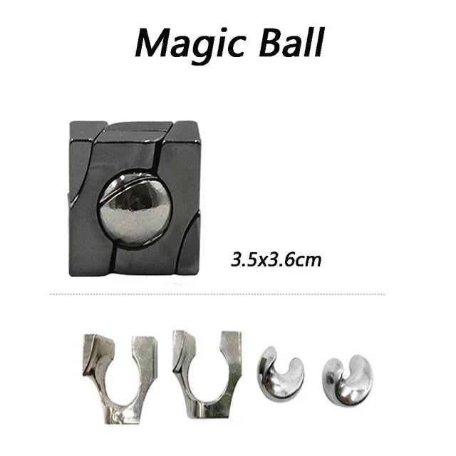 Rompecabezas de Metal IQ clásico para niños y adultos, rompecabezas mágico desconcertante, juego de rompecabezas con cordón, desbloqueo, juguete novedoso, 1 ud.