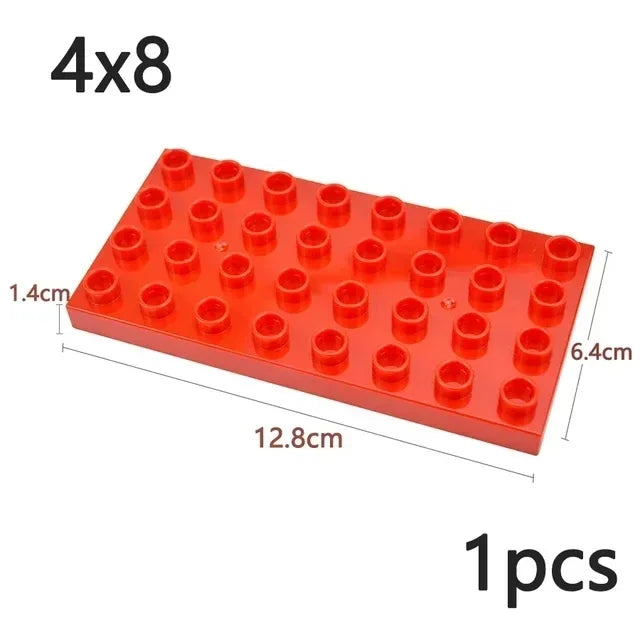 Placa base Duploes de gran tamaño, placas de montaje de ladrillos de 16x16 puntos, partículas grandes, figuras clásicas de animales, bloques de construcción, juguetes para niños