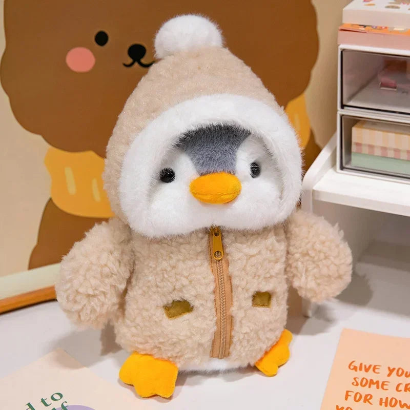 Juguete de peluche de pingüino para bebé, muñeco relajante para dormir, pingüino esponjoso, ropa, sombreros, almohada de Animal de peluche, regalo de cumpleaños, nuevo