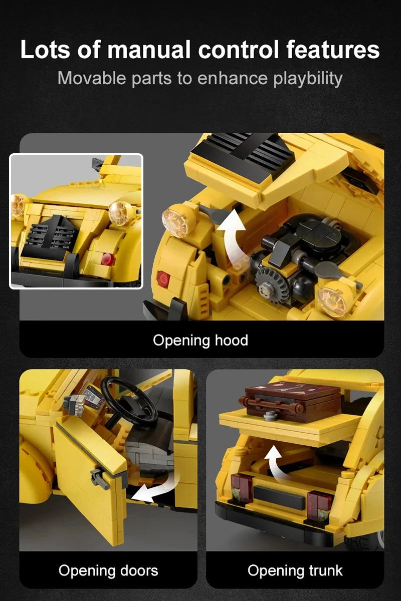 Vehículos técnicos Cada, 1238 Uds., bloques de construcción MOC, ladrillos para adultos 1:12, coches Retro, modelo, juguetes de construcción para niños, regalos
