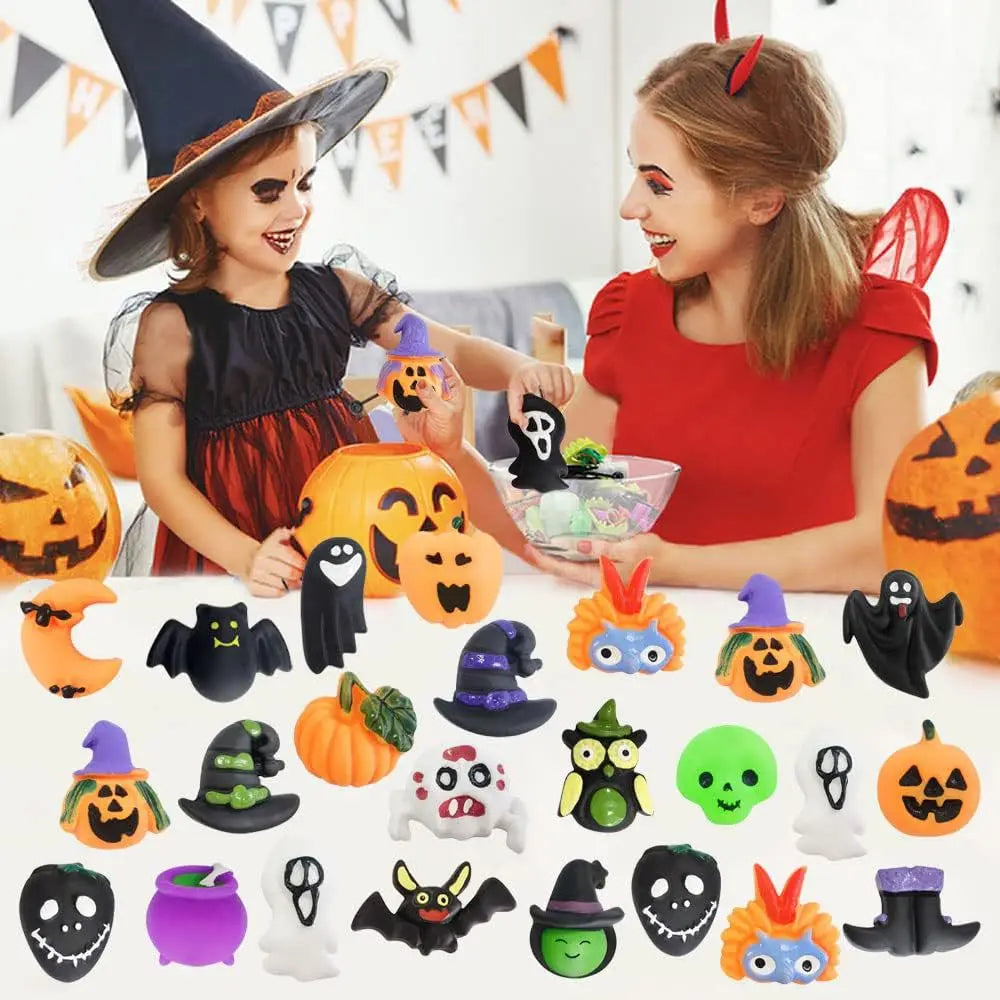 Fiesta de Halloween, 10 Uds., novedoso juguete para aliviar el estrés, estilo aleatorio, fantasma, murciélago, calabaza, juguete de ventilación para apretar