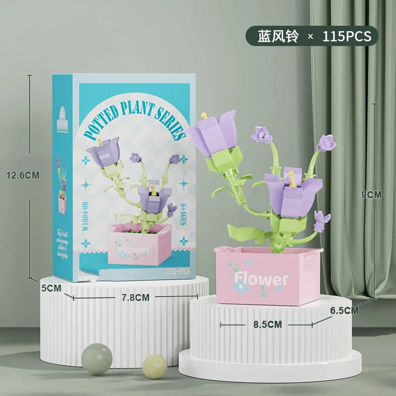 Ramo de flores Mini Diy juguetes de bloques de construcción para niños bloques para adultos Constructor Micro ladrillos conjunto de construcción regalo