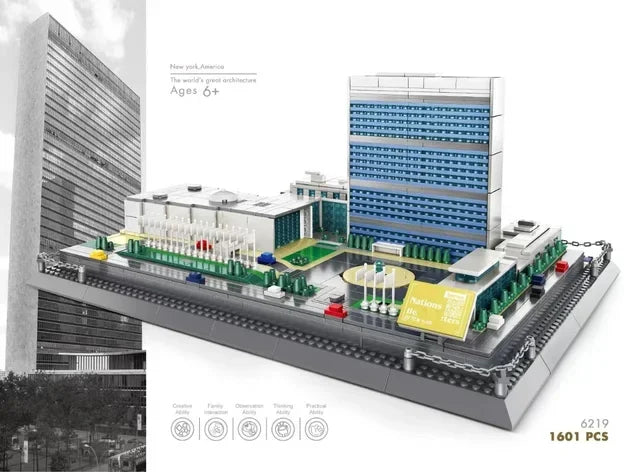 MOC arquitectura de fama mundial Edificio casa de ópera bloques de construcción Villa Savoye puente torre juguete niños cumpleaños regalo de Navidad