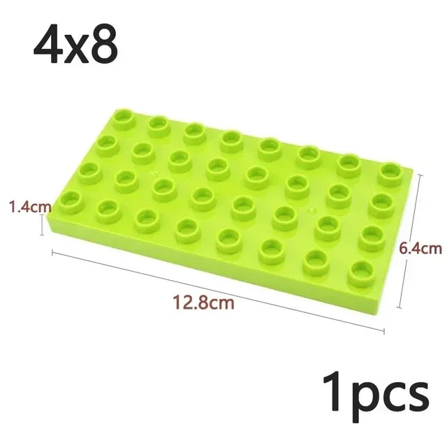 Placa base Duploes de gran tamaño, placas de montaje de ladrillos de 16x16 puntos, partículas grandes, figuras clásicas de animales, bloques de construcción, juguetes para niños