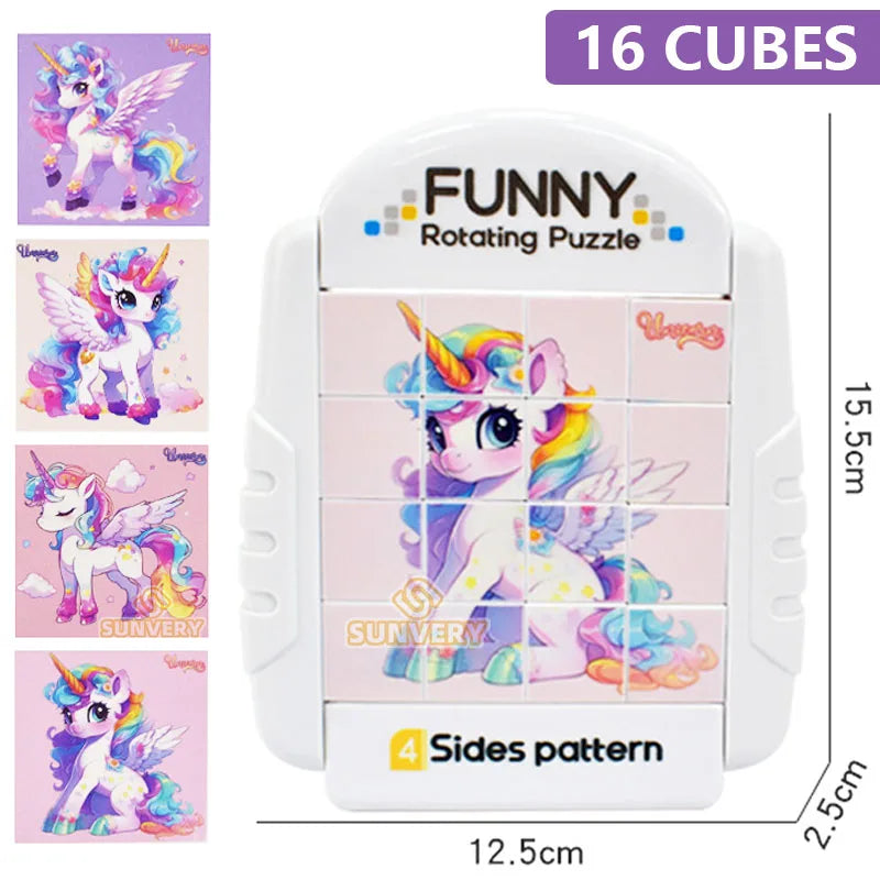 Rompecabezas giratorio 4 en 1 para niños Fidget Toys 3 4 5 6 7 8 años 4 rompecabezas en 1 habilidades motoras finas, regalo para niños y niñas mayores de 3 años