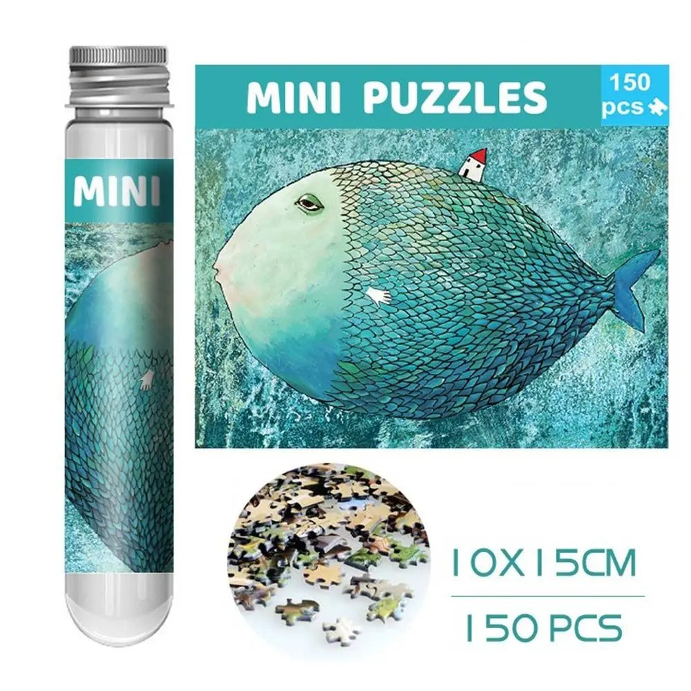 Rompecabezas de pintura al óleo para adultos y niños, Mini tubo de ensayo, regalos, juguetes educativos familiares, 150 piezas por juego
