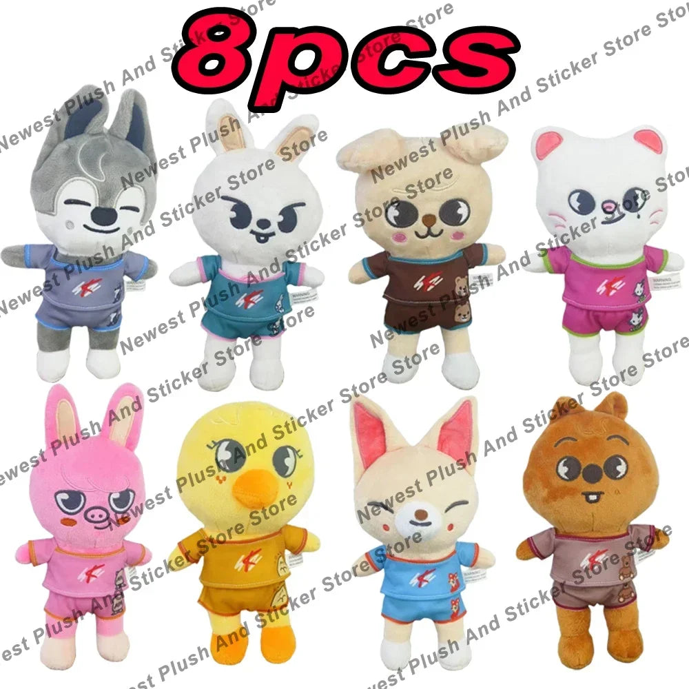 LLavero de peluche skzoo de 70 estilos, llavero Kawaii Skzoo, muñeco de peluche de dibujos animados, juguetes Kawaii, decoración de habitación, regalo para niños