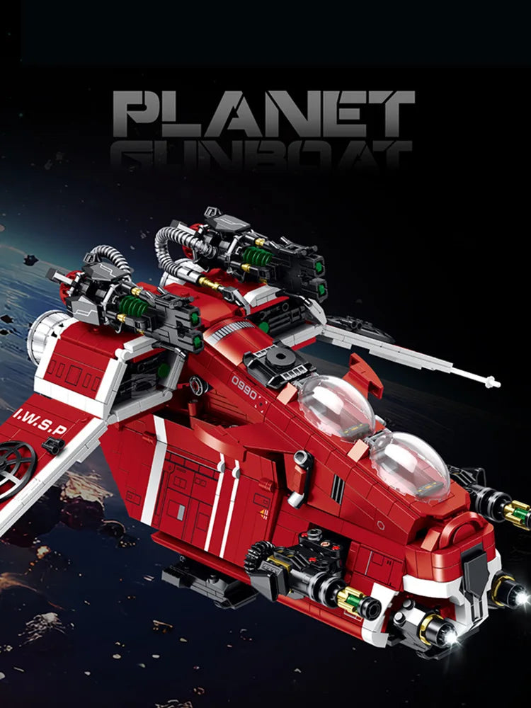 MOC Galaxy Space Gunship Starship-fighters nave espacial Aifcraft Dropship modelo bloques de construcción ladrillos juguetes regalos