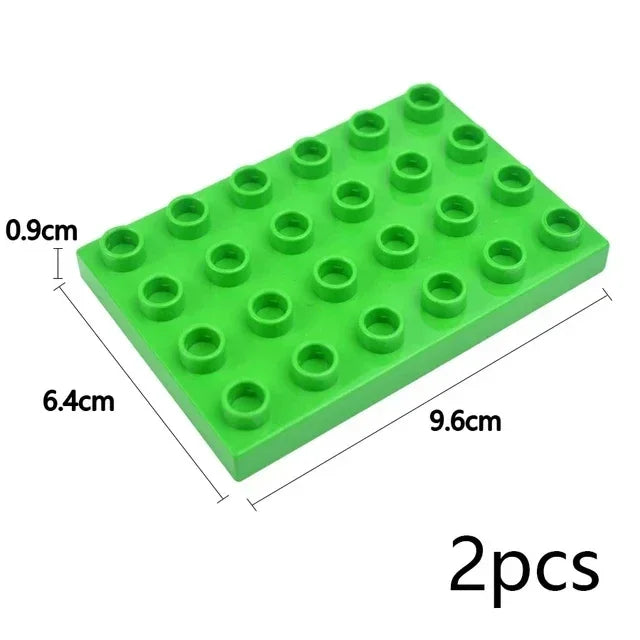 Placa base Duploes de gran tamaño, placas de montaje de ladrillos de 16x16 puntos, partículas grandes, figuras clásicas de animales, bloques de construcción, juguetes para niños