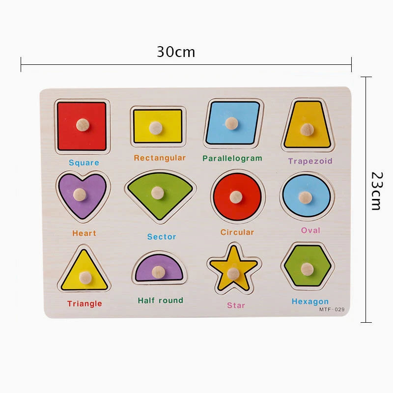 Rompecabezas Montessori de formas múltiples, rompecabezas de madera, juguete, tablero de agarre geométrico, clasificador de colores de formas educativas para bebés y niños de 1 2 3 Y