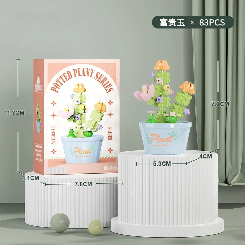 Ramo de flores Mini Diy juguetes de bloques de construcción para niños bloques para adultos Constructor Micro ladrillos conjunto de construcción regalo
