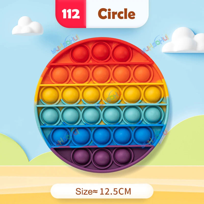Arco Iris Pop Push Bubblle Fidget juguetes antiestrés para niños adultos juguetes sensoriales de necesidades especiales juguetes interactivos para niños