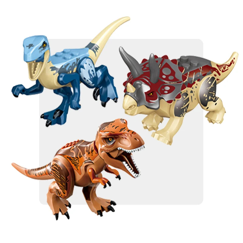 Velociraptor Triceratops Indominus t-rex modelo Jurassic World dinosaurios niños niño ensamblar bloques de construcción juguetes educativos