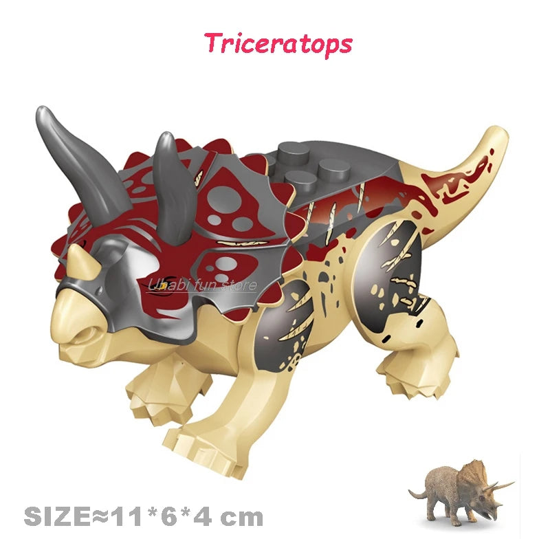 Velociraptor Triceratops Indominus t-rex modelo Jurassic World dinosaurios niños niño ensamblar bloques de construcción juguetes educativos
