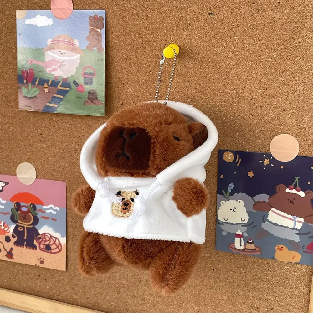Lindo juguete de peluche de capibara de tamaño pequeño con alas Sudadera con capucha simulación muñeco de capibara juguete esponjoso regalos de cumpleaños